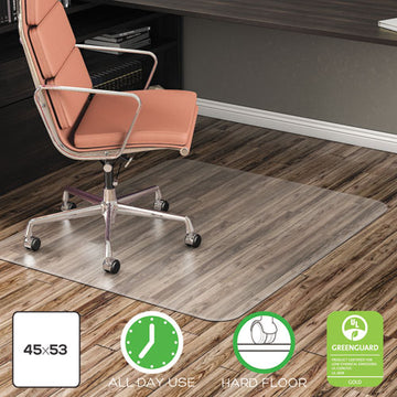 deflecto® Economat All Day Use Chair Mat For Hard Floors, 45 X 53, Wide Lipped, Clear freeshipping - TVN Wholesale